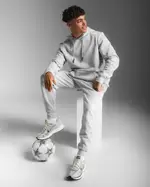 Aspire Pullover Hoodie, 2XU, M, Grey Marle/White, Male