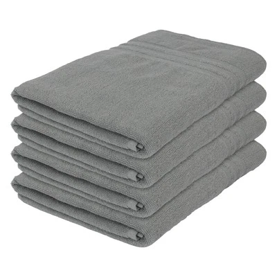 4x Grey 160cm x 90cm Cotton Bath Sheets Large Jumbo Soft Luxury Bathroom Towels