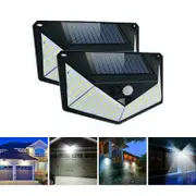 OZNALA 2pcs 100 Led Solar Sensor Lights Light Motion Detection Security Garden Flood Lamp