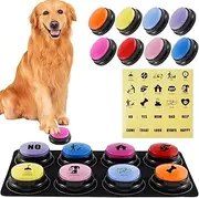 Abizarch 8Pcs Dog Buttons for Communication Voice, Recording Buttons Dog for Words Talking and Answer, 30 Seconds Buttons Personalized Sound Answering Buzzer Best Toys for Dog Tranning