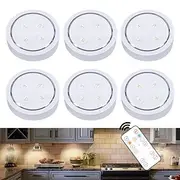 LED Puck Lights Under Cabinet Lighting with Remote Control AA Battery Bulb with Memory Function 3 Lighting Modes Stick on Lights for Kitchen Counter Closet