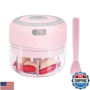 DAHOKO Electric Mini Garlic Chopper (Portable, Wireless, 100ml) with Spoon, F