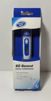 Premier Value 60 Second Digital Thermometer Fahrenheit and Celsius LCD - NEW