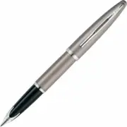 Waterman Carene Fountain Pen Sable & Silver 18Kt Gold Medium Pt New In Box