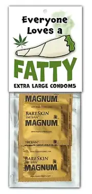 FATTY 420 Weed Pot EXTRA LARGE MAGNUM Bareskin CONDOMS Gag Joke Adult Funny XMAS