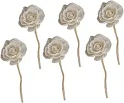 EXQUIMEUBLE 6Pcs Aromatherapy Rattan Diffuser Sticks Flower Rattans for Essential Oil Fragrance Quick Absorption Aroma Release for Home Decor and Relaxation