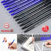 12-24Pcs 0.5mm Erasable Pen Black / Blue Gel Ink Roller Ball Pen Set School Kids