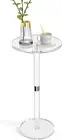 PEKVIZK Acrylic End Table, Clear Side Tables for Small Space, 9.8in,