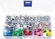 1500pcs Googly Eyes Self Adhesive for Crafts,Googly Eyes,Sizes 4-15mm for Animate Puppets, Chair, Photos, Drawings, DIY Decorations