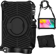 Tablet PC Case Compatible with Samsung Galaxy Tab A 8.0 2019 Model SM-T290/T295 Case, Anti-Fingerprint Case LightWeight Shockproof Protective Cover Handle Kickstand/Shoulder Strap Protective Case(Blac