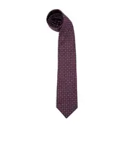 geometric-print silk tie One size Brown