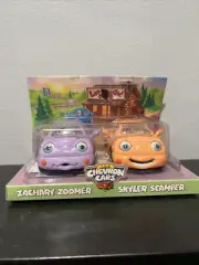 Retired Chevron Cars Zachery Zoomer and Skyler Scamper 1999 Purple Orange Car