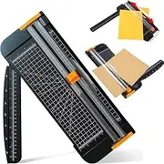 A4 Paper Cutter, 12 Inch Paper Trimmer Guillotine with Automatic Security Safeguard Scrapbooking Tool for Cutting Card Stock, Coupon, Label, Photo and Crafts Project -Black