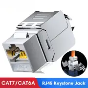 Shielded CAT8 Cat6a Jack RJ45 Tool-Less Type Zinc Alloy Module Adapter Coupler