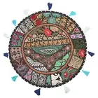 Indien Cotton Floor Cushion Round Patchwork Vintage Floor Pillow Cushion Cover