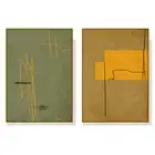 Wall Art 80cmx120cm United Study 2 Sets Gold Frame Canvas