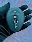 Passion Belly Button Ring Dangling Hearts Cute Summer Body Jewelry Rose Gold 14G