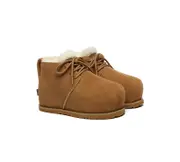 UGG EVERAU® UGG Boots Women Sheepskin Wool Ankle Lace-Up Euro Loaf Paxton - Chestnut / AU Ladies 5 / AU Men 3 / EU 36