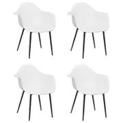 vidaXL Dining Chairs Kitchen Accent Dining Seat 4 pcs White Polypropylene