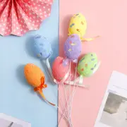 6Pcs Easter Simulation Foam Egg Card Insertion Cake Topper Festival Supplies DIY