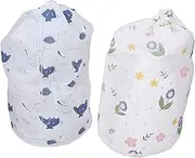 2pcs Quilt Storage Bags Large Blanket Bag Drawstring Peva Fabric Fashion Pattern