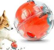 Dog Interactive Treat Ball Toy, Dog Cat Puzzle Toys IQ Interactive Food Dispensing Chew Treat Ball Chasing Chewing Playing Training and Feeding Easy to Clean - Includes Bonus eBook