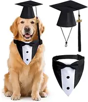 2025 Dog Graduation Cap and Gown with 2025 Gold Tassel for Small Medium Large Dogs Cats Party Dress Costume Accessory
