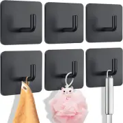 Adhesive Towel Hooks - 6 Pack Towel Hooks Hanging Robes Coat Hooks Stick on Wall