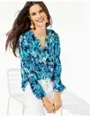 NWT Lilly Pulitzer Maritza Top High Tide Navy Take It Or Leaf It