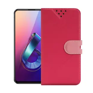 NISDA for 華碩 ASUS ZenFone 6 ZS630KL 風格磨砂支架皮套桃