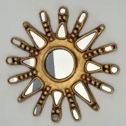 Handmade Peruvian Mirror-Gold sun shape new