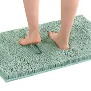 Bath Mat Bath Rug for Bathroom Luxury Chenille Bathroom 17" x 24" Aqua Foam
