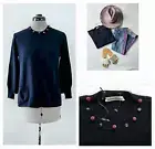 STEFANO MORTARI Italy embellished "resort ready" goop sweater nwt $480 it-40 / s
