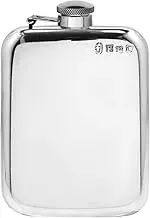 English Pewter Company 6oz Plain Pewter Hip Flask with Captive Top [SF435CT]