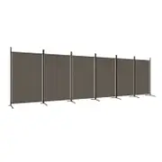vidaXL 6-Panel Room Divider Anthracite Fabric Privacy Screen Separator Folding