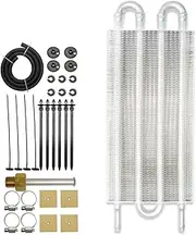 4 Row 6 Row 8 Row Engine Oil Cooler Universal Aluminum Remote Auto-manual Rear-Differential Cooling System Car With Condenser(Silver (4Row))