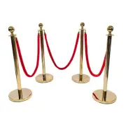 NNEDSZ 4 x Queue Barriers + 3 Ropes Exhibition Crowd Control Bollards