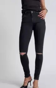 New One Teaspoon Freebirds II Skinny Jeans Womens 24 Black High Waist