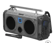 Bumpboxx Flare8 Bluetooth Boombox Speaker with Microphone - Carbon Fiber