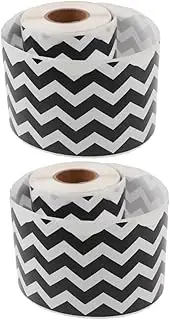 HOMSFOU 2 Rolls Border Paper for Bulletin Board Decor of Decorative Blackboard Trim for Classroom Office and Home Stylish and Wear Resistant Edging for Creative Displays