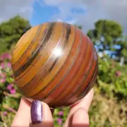 Tiger Iron Crystal Banded Sphere | AA Grade | 556 grams | 1lbs 4oz | 70mm