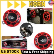 Red Electric Compact Car Horn Super Loud Fits For Car SUV Truck 12V 115db 125 mm (for: Audi)