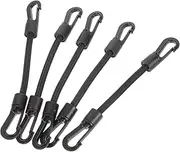 Didiseaon 5pcs Elastic String Hook Roof Rack Tie Down Straps Fastening Elastic Cords with Hook Adjustable Elastic Tie Down Strap Buckle Bungee Straps with Hooks Bungees Black Rubber Rope