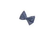 Mens Light Blue Preppy Leaf & Dots Patterned Cotton Bow Tie