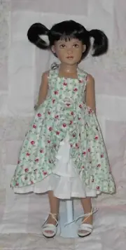 Kemper PIPPI Doll Wig SIZE 6/7 BLACK Short Ponytails Straight Bangs No Part NWT