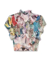 floral-print chiffon blouse 44 Nude