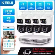 6MP Full HD 8CH Wireless NVR Security WIFI IP Dual Lens Camera System Kit