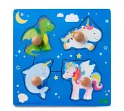 Spark Create Imagine Mini Wooden Puzzle Dragon Dinosaur Unicorn New
