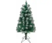 Table Top Artificial Christmas Tree, 2 Ft Small Mini Green Xmas Tree with Flocking Snow Frost Tips and Metal Stand for Porch Coffee Table Centerpi