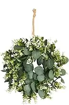 Eucalyptus Garland 13.78"Christmas Wreaths Entrance Decoration Farmhouse Wreath Wall Hanging Artificial Wreath Festival Home Decor for Front Door Wall Window Porch Patio Garden Outside Decor